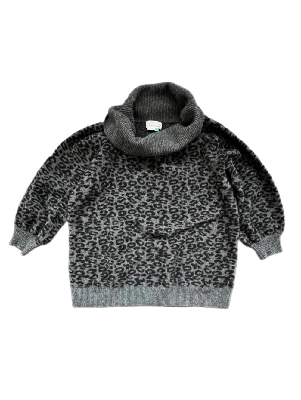Anthropologie A+ Turtleneck Leopard Print Sweater‎ XL